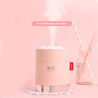 Biały nawilżacz ze wzorem ośnieżonych gór 500ML ultradźwiękowy USB Aroma dyfuzor powietrza kojący światło aromaterapia Humidificador Home Difusor 4